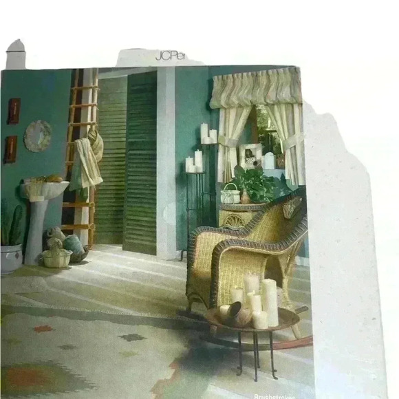 Vtg JC Penney's By Design Color Forum Brushstrokes Double Swag Curtain+Liner NIB - Picture 7 of 7